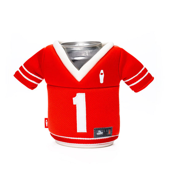 The Jersey Koozie in Red/White