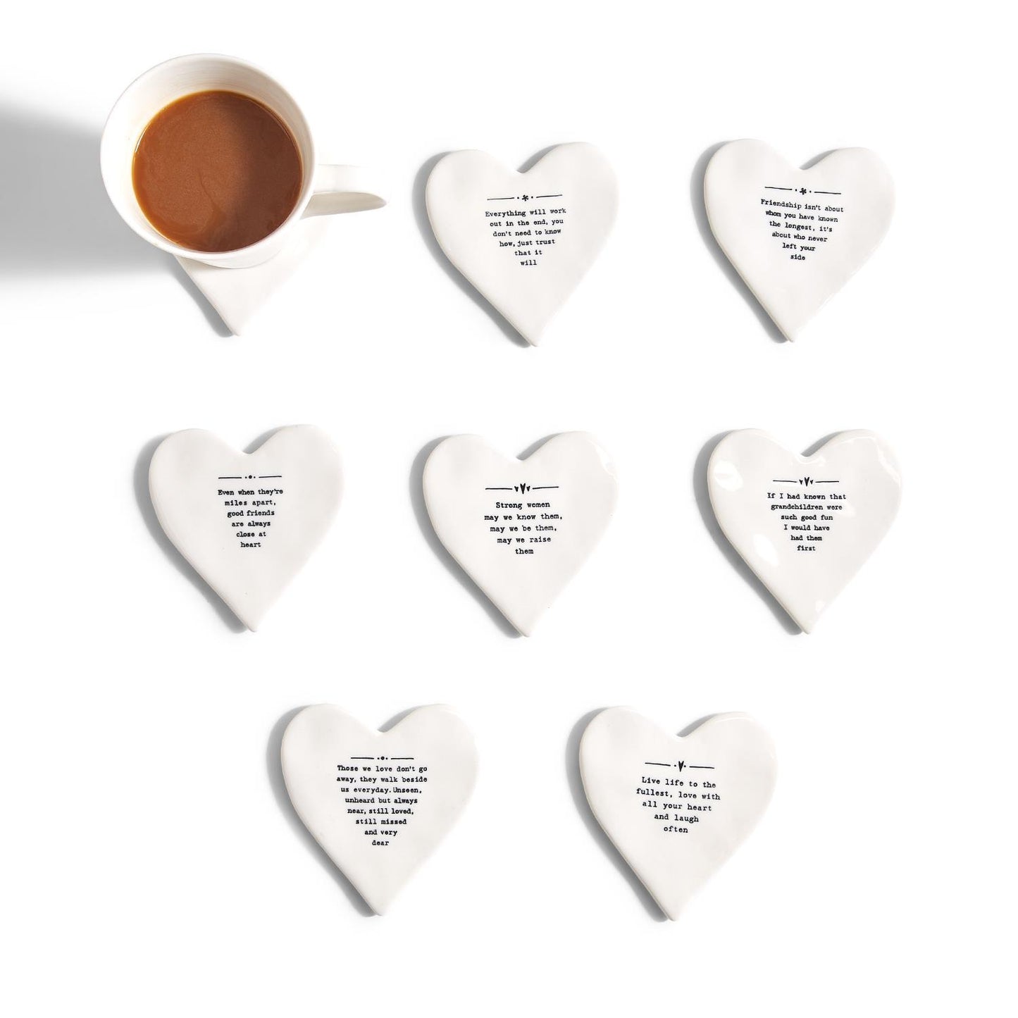 Porcelain Heart Coasters