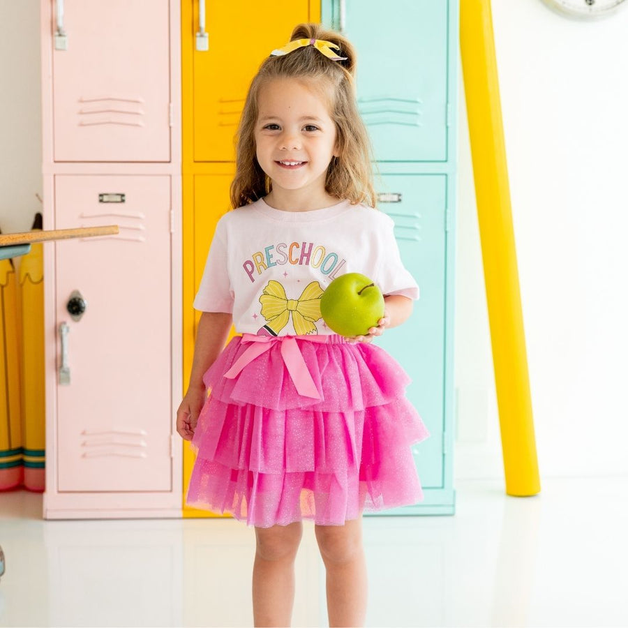 Preschool Pencil Bow Short Sleeve T Shirt