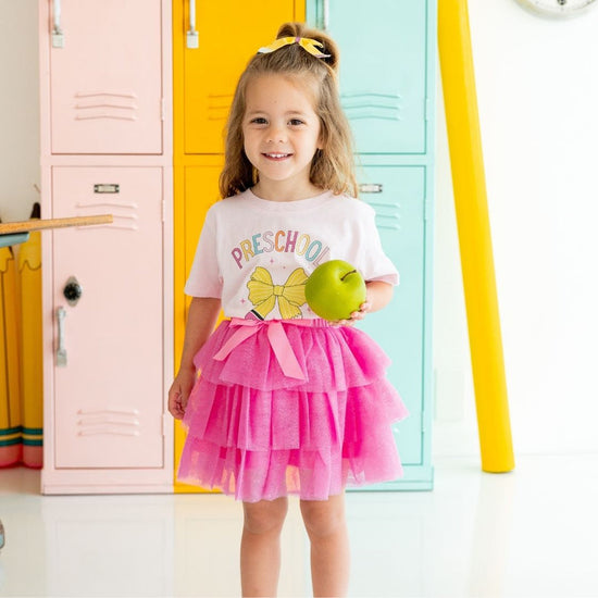 Preschool Pencil Bow Short Sleeve T Shirt