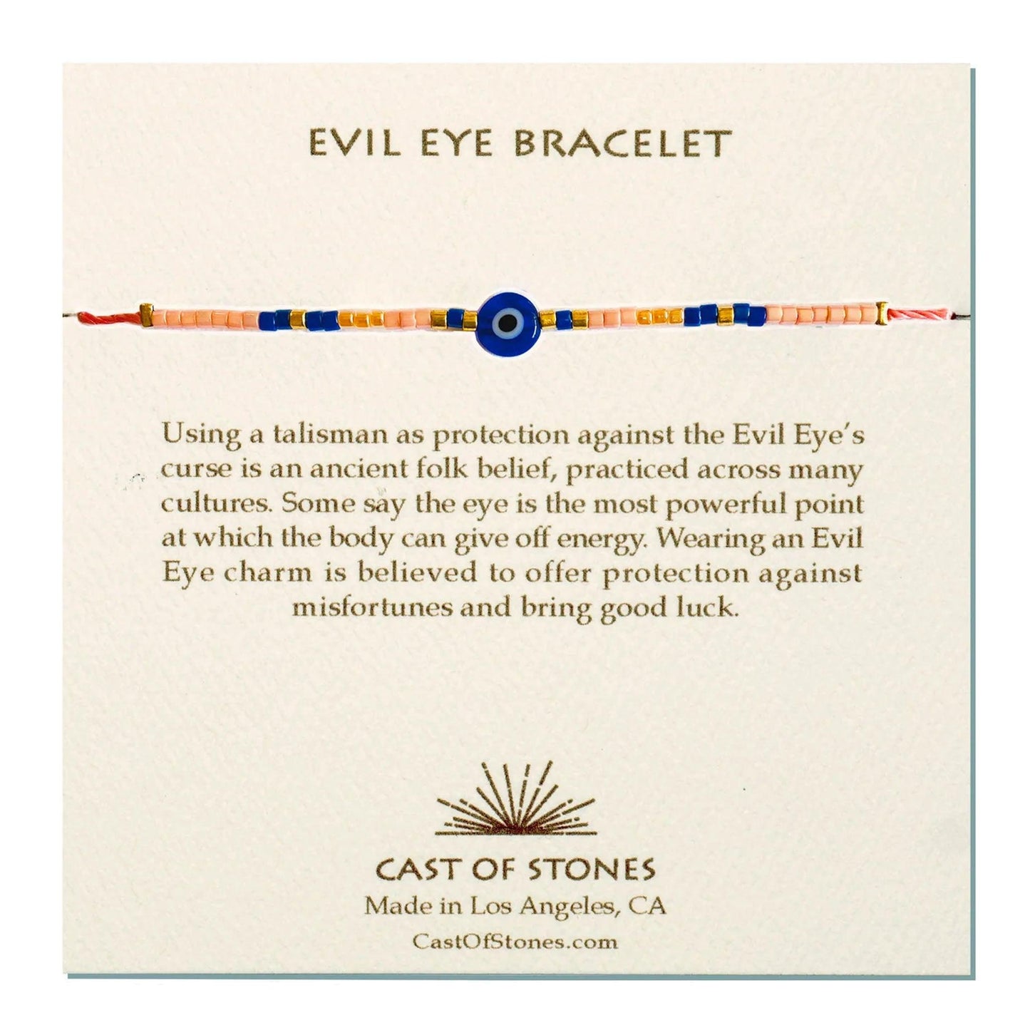 Evil Eye Bracelet - Peach / Cobalt
