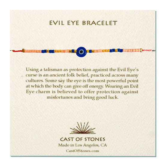 Evil Eye Bracelet - Peach / Cobalt