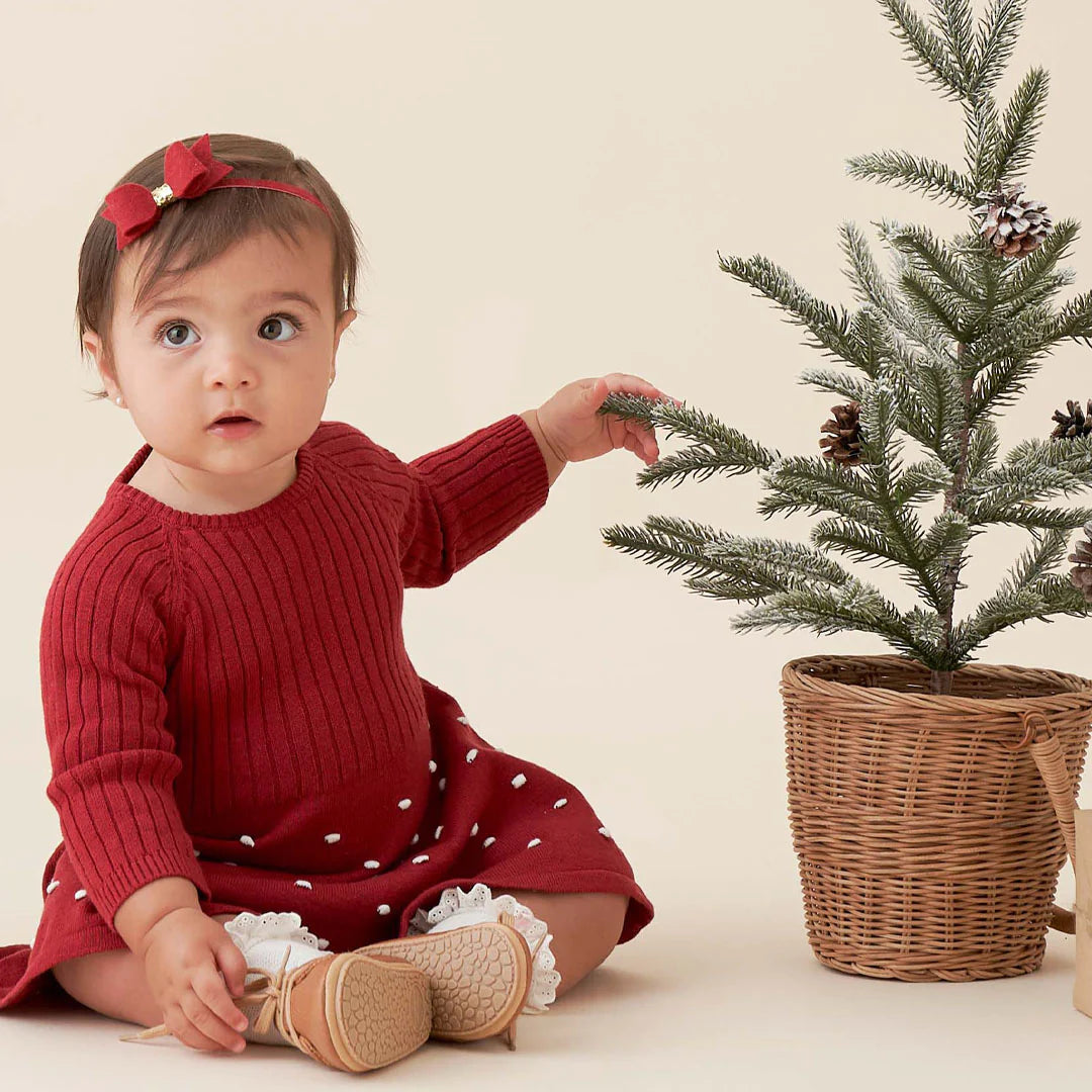 Red Sweater Dress with Bloomer