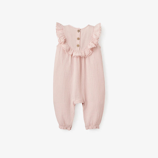 Load image into Gallery viewer, Pink Jumpsuit w/ Crochet Trim
