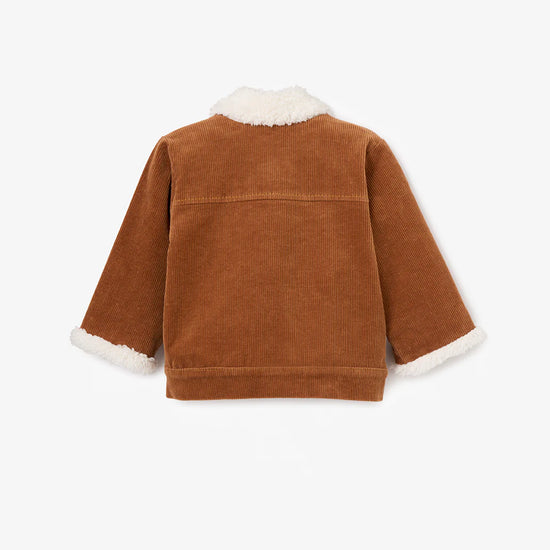 Load image into Gallery viewer, Rust Corduroy Jacket With Sherpa Trim
