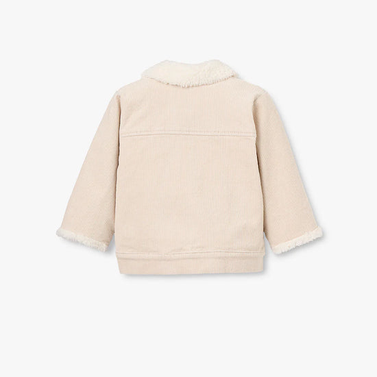Load image into Gallery viewer, Neutral Corduroy Jacket With Sherpa Trim
