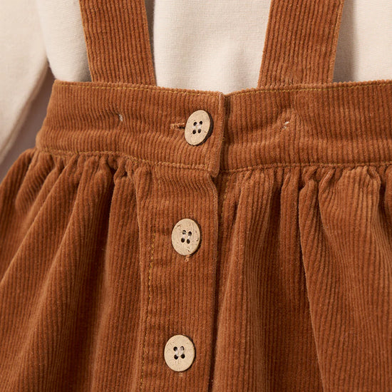Corduroy Rust Overall Skirt & Bodysuit Set