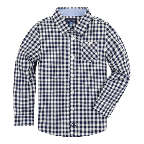 Load image into Gallery viewer, Navy Check Button Down
