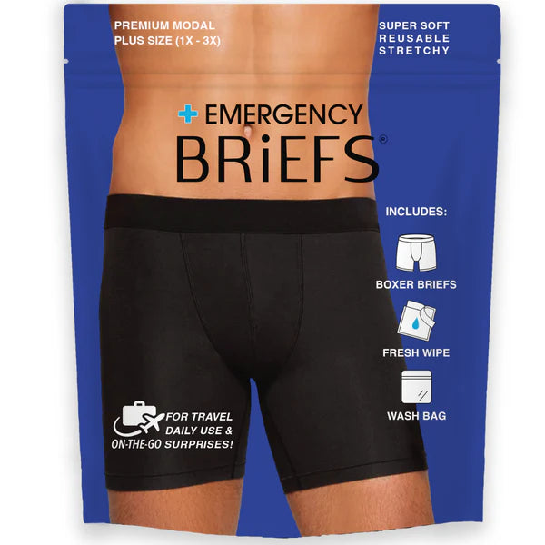 Emergency Briefs Kit PLUS SIZE (1X-3X) Men's Boxer Brief