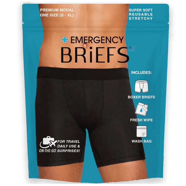 Emergency Briefs Kit ONE SIZE (S -XL) Men's Boxer Brief
