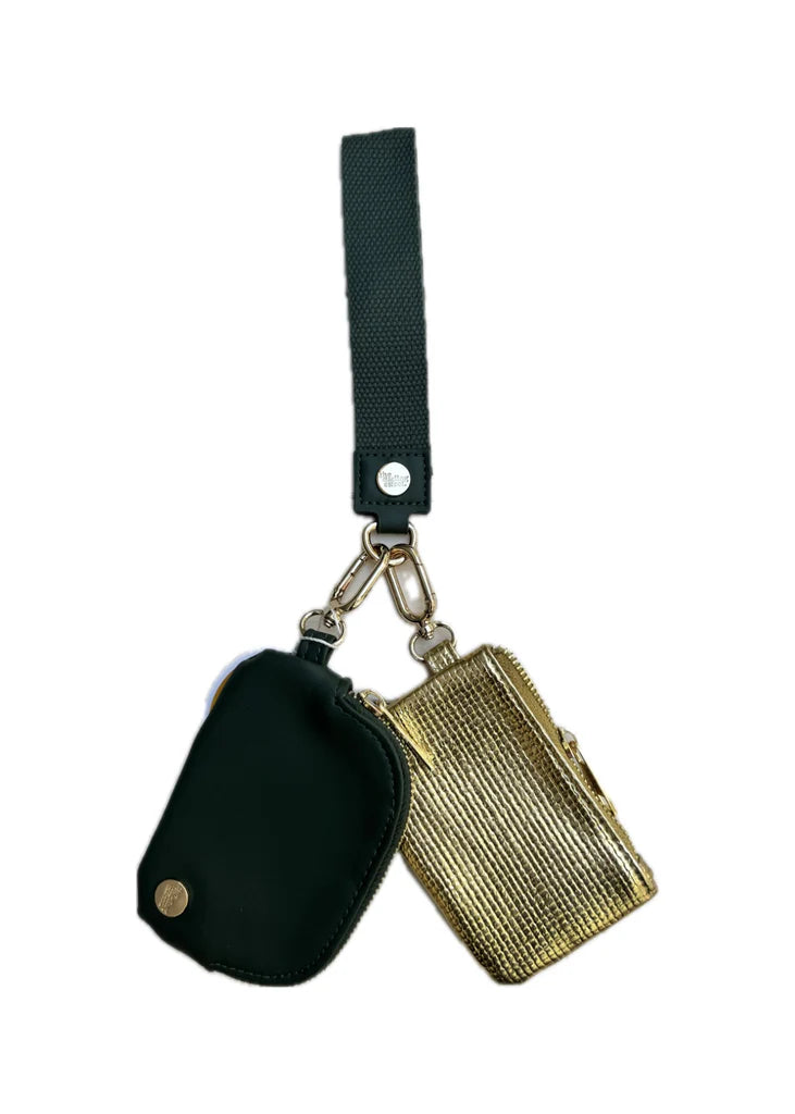 Dynamic Duo Pouch Luxe Wristlet- Evergreen Gold
