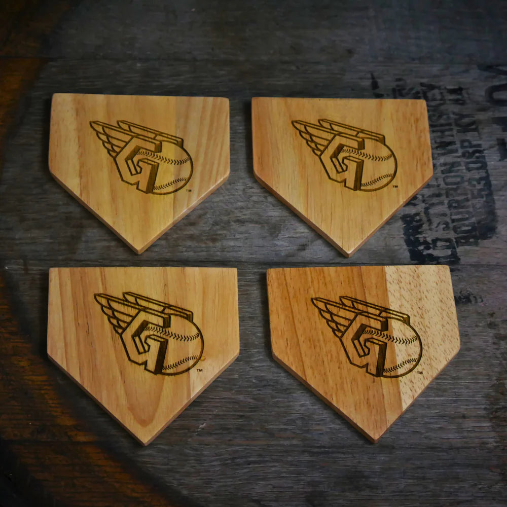 Wooden MLB Home Plate Coasters - 4 Pack