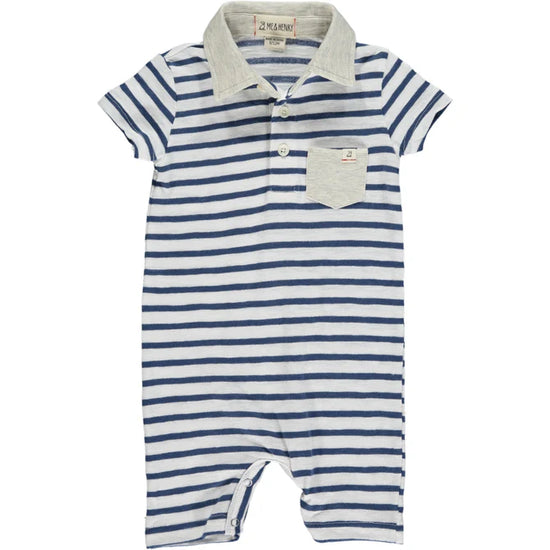 Navy/White Polo Romper