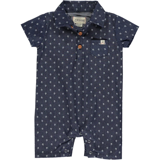Chambray Anchor Romper