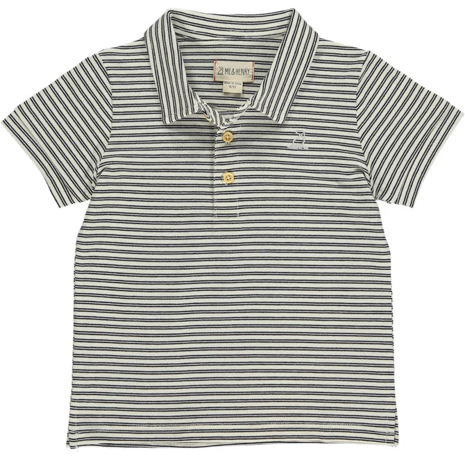 Starboard Black/Cream Stripe Polo
