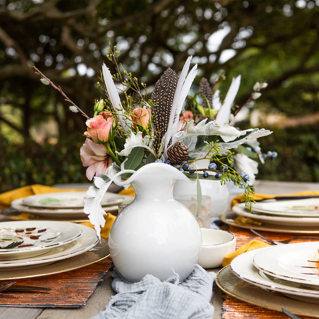 Hibiscus White Small Fluted Vase