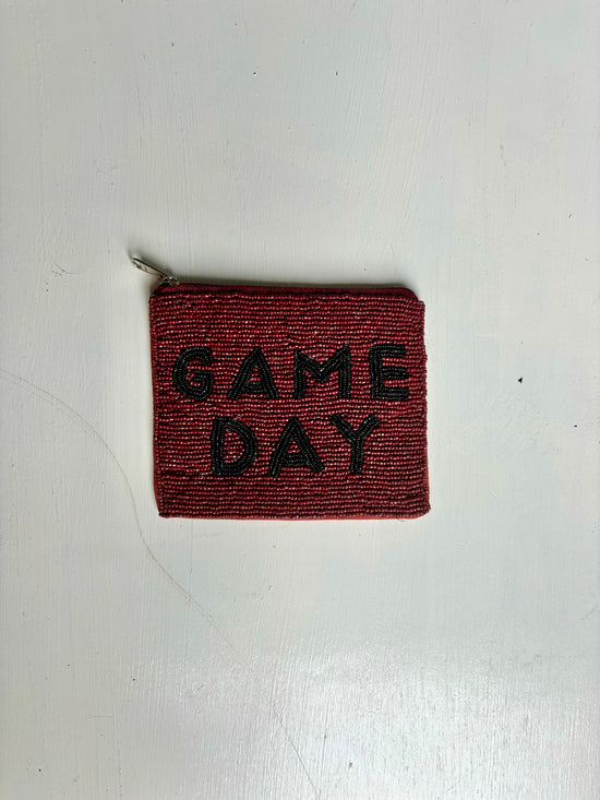 Load image into Gallery viewer, Game Day Seed Bead Zipper Pouch
