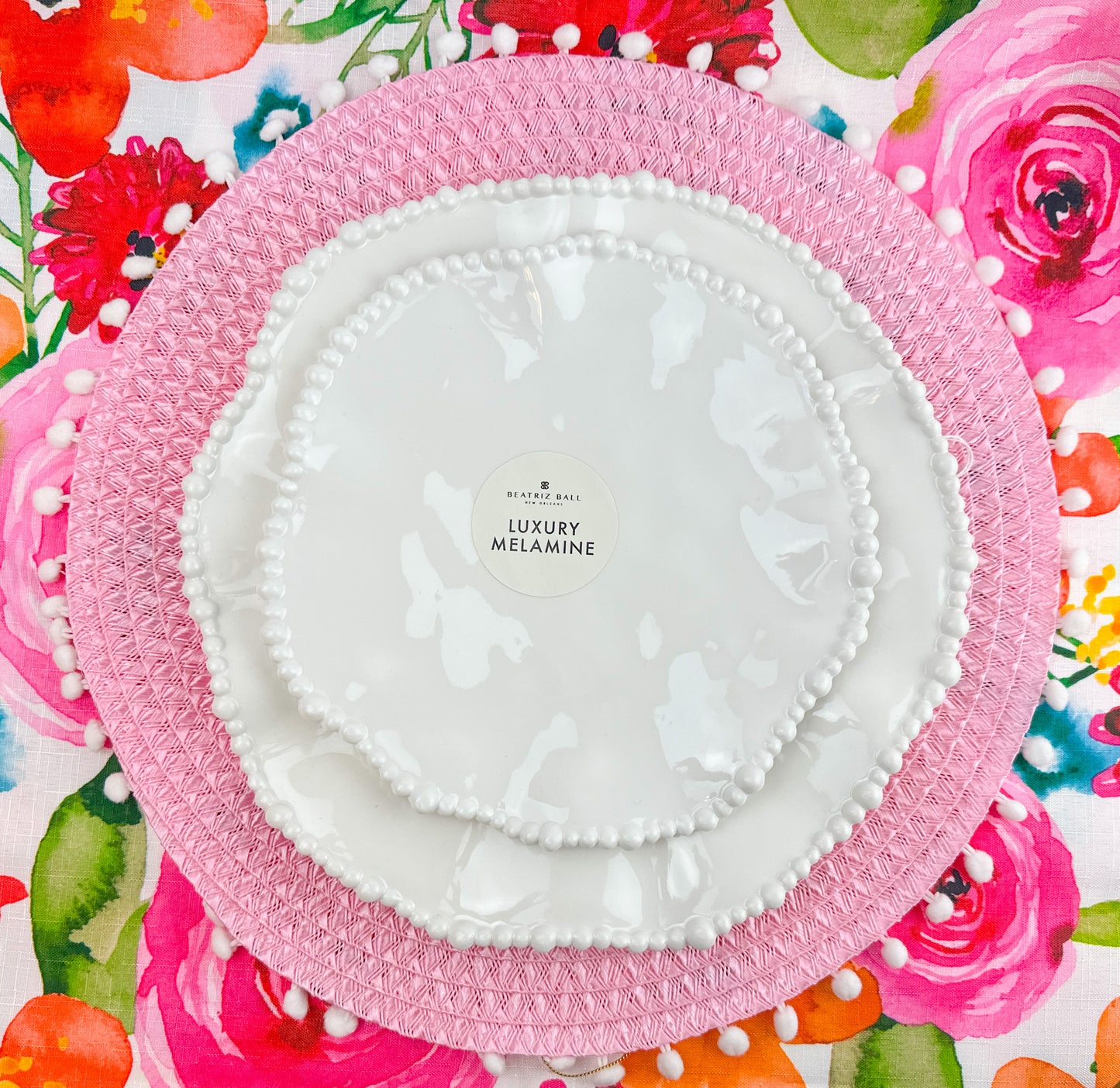 Pom Pom Placemat 83% polypropylene - 17% polyester, 15"