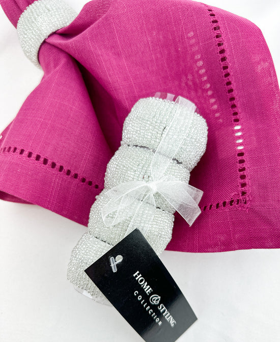 Load image into Gallery viewer, Set of 4 Beaded Napkin Rings
