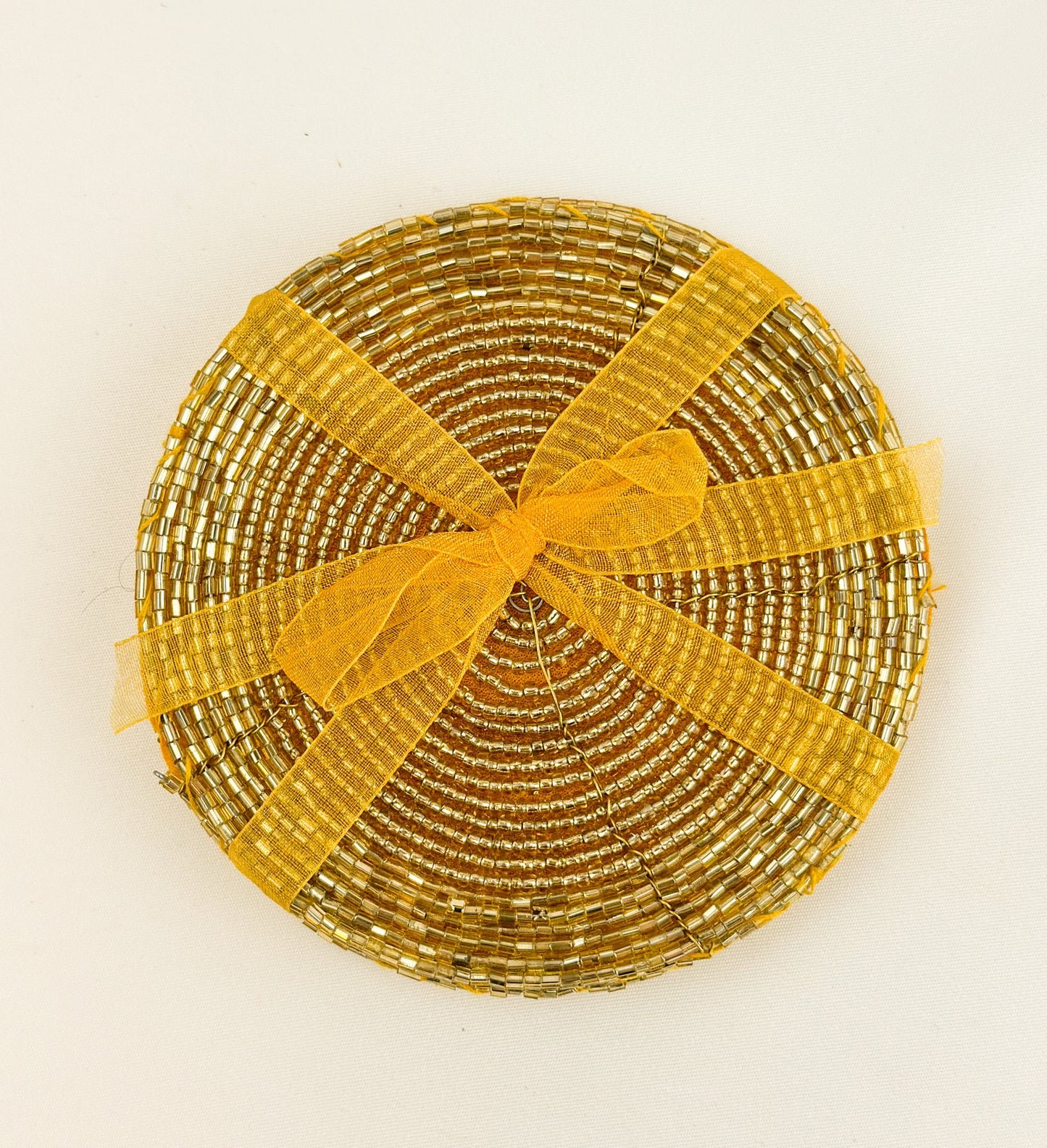 Set/4 Gold Beaded Coasters