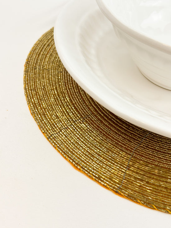 Load image into Gallery viewer, Gold Beaded Placemat
