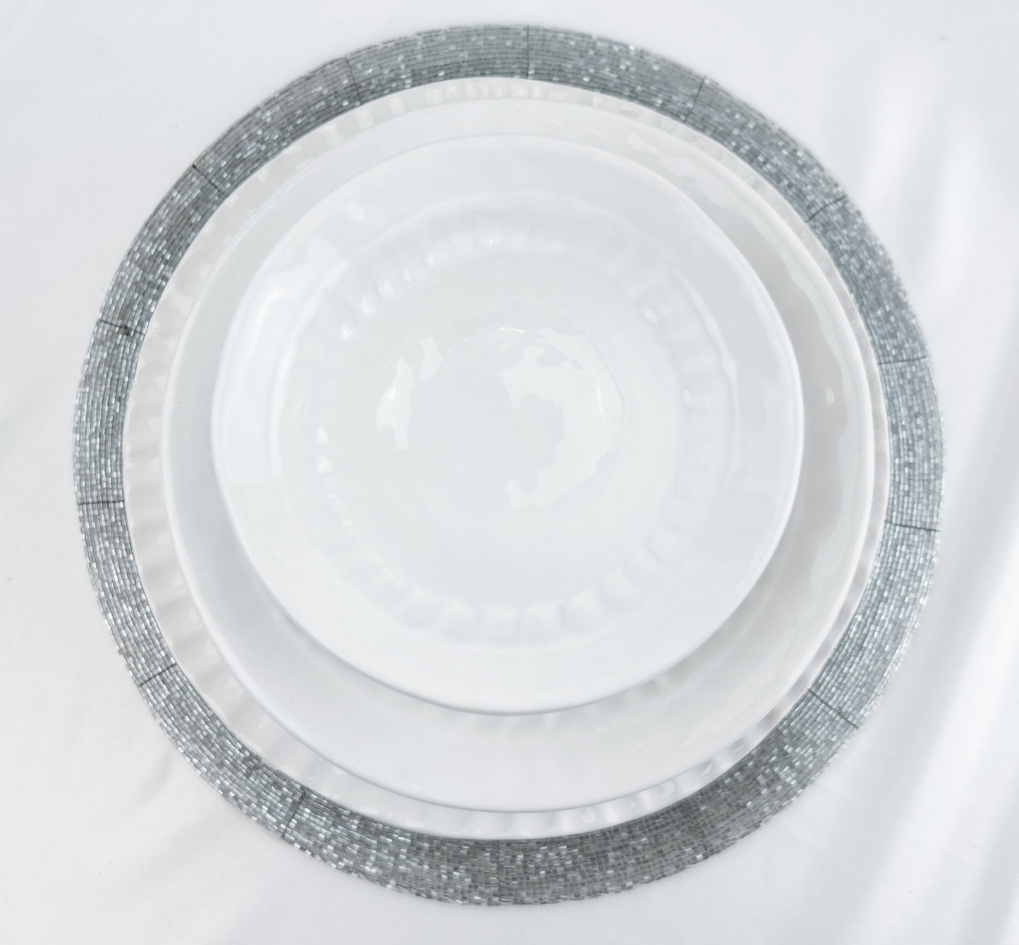 Silver Beaded Placemat