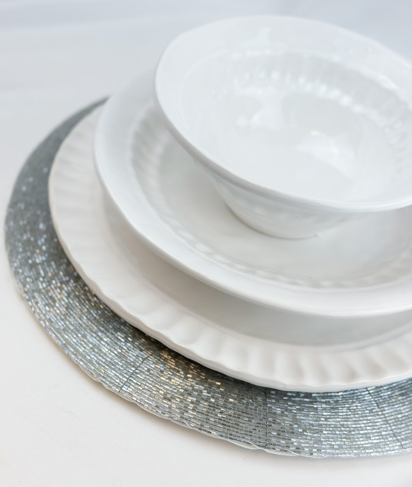 Silver Beaded Placemat