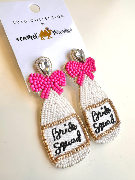 Bride Squad Beaded Embellished Earrings - Main Image