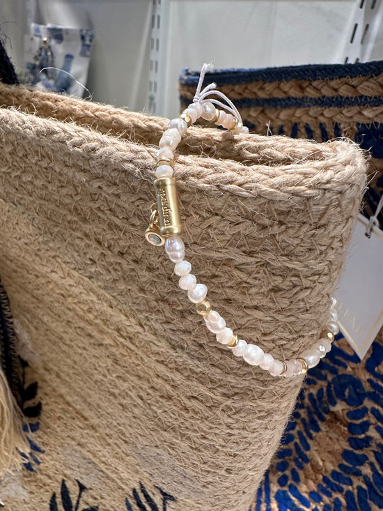 Stretch Bracelet 4mm Sparkly Pearl