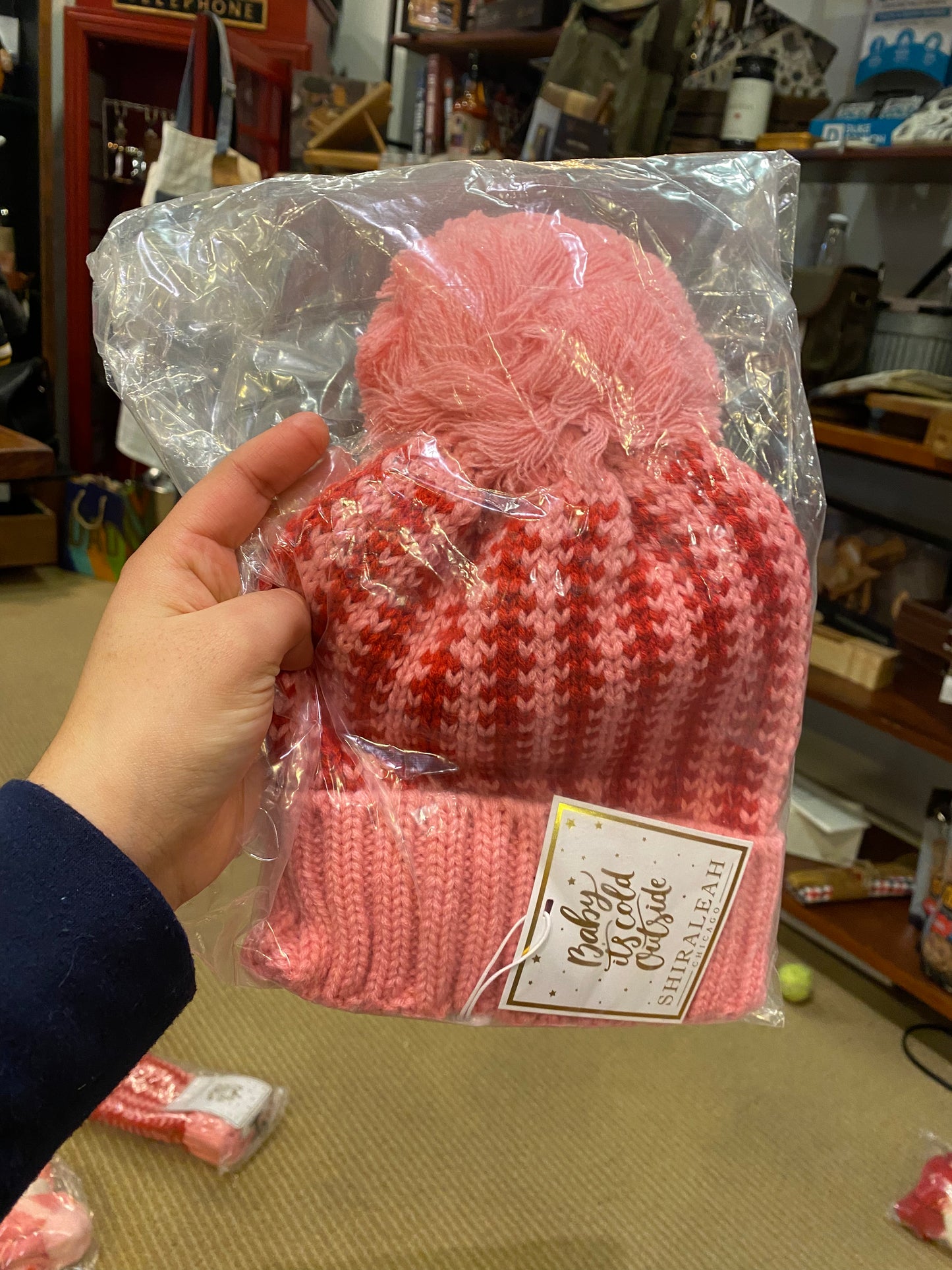 Pink & Red Beanie
