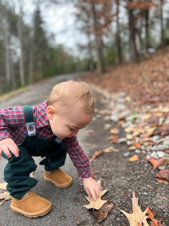 Jasper Woven Red Plaid Onesie