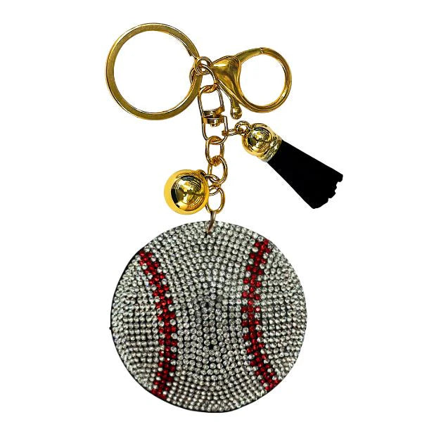 Baseball Crystal Bling Keychain