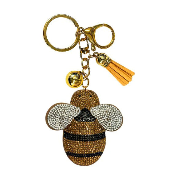 Bee Crystal Bling Keychain