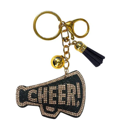 Cheer Crystal Bling Keychain