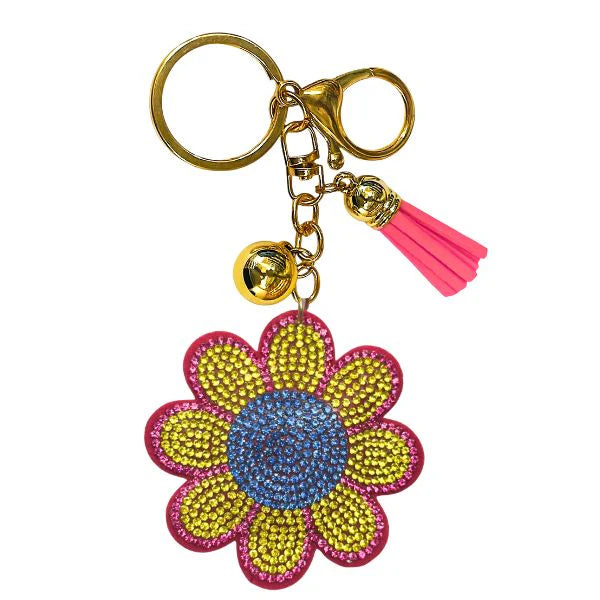Flower Crystal Bling Keychain