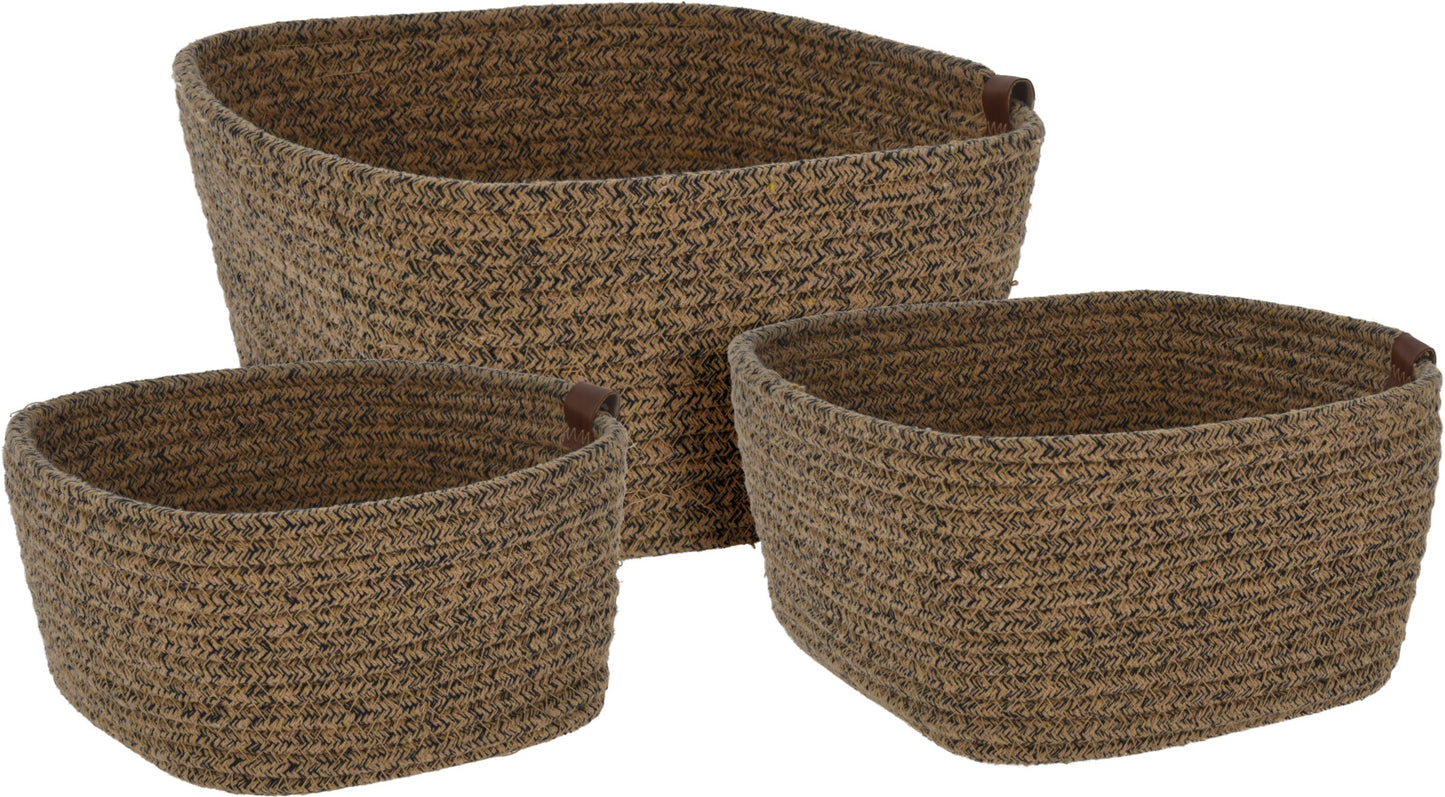 Neutral/Black Cotton Baskets
