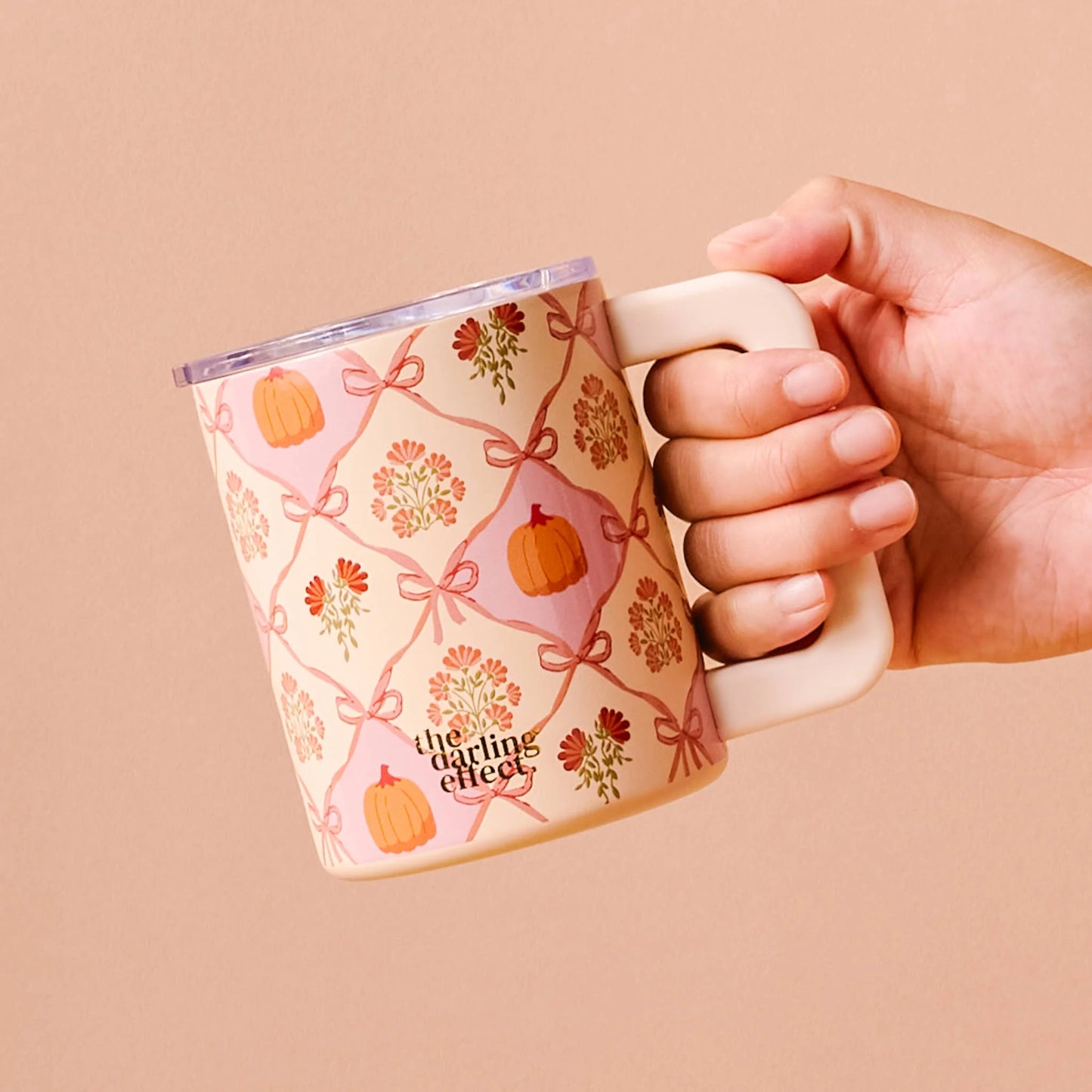 14 oz Insulated Mug-Patchwork Pumpkins