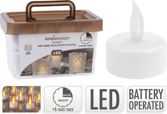 Load image into Gallery viewer, Tea Light LED set with Timer (24 lights included)
