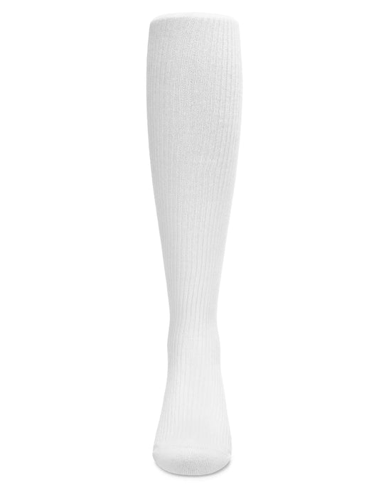 Winter White Infant Thin Ribbed Cotton Blend Basic Non-Binding Tights