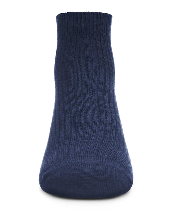 Load image into Gallery viewer, Navy Thin Ribbed Cotton Kids Anklet Sock
