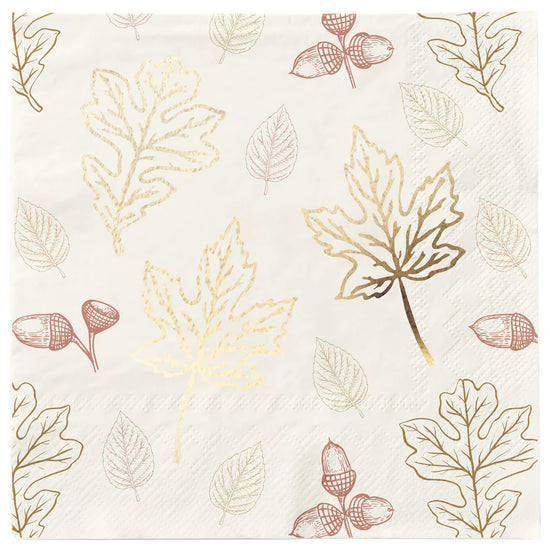Harvest Cocktail Napkins with Foil 3 Ply Set/20