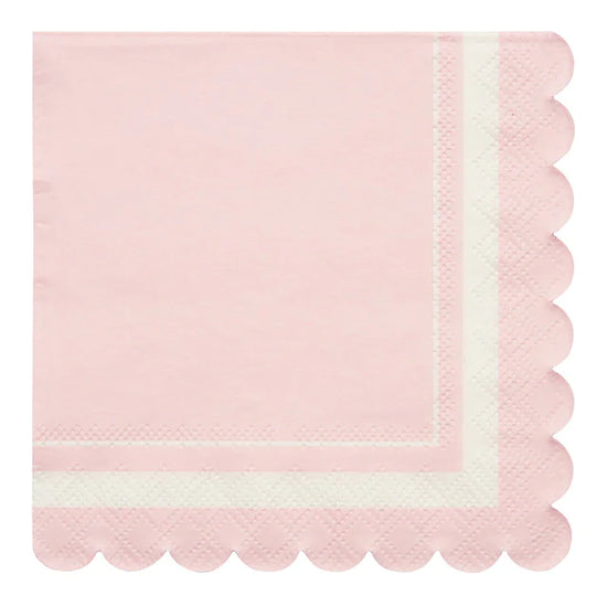 Scalloped Edge Blush Cocktail Napkins Set/20