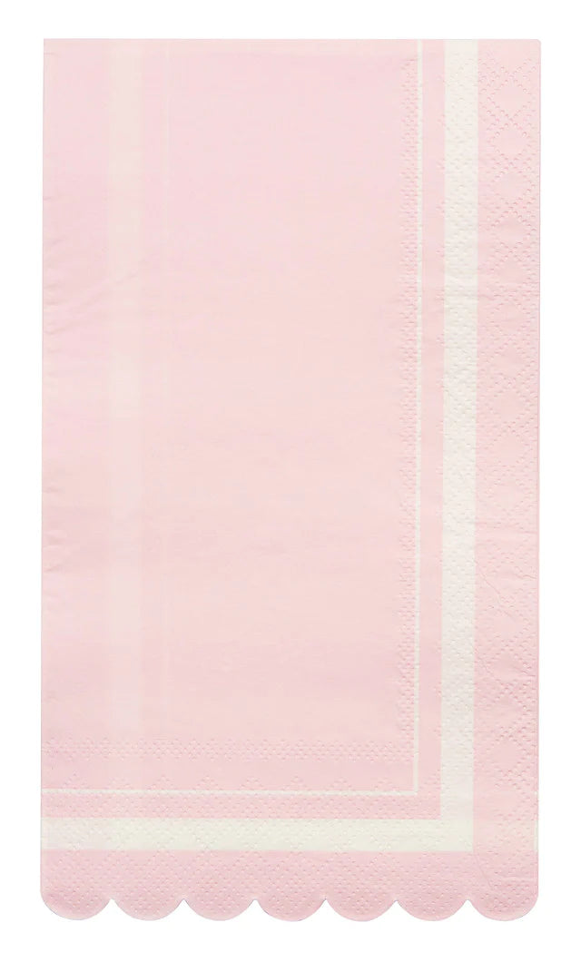 Guest Towel Scalloped Edge Blush Set/20