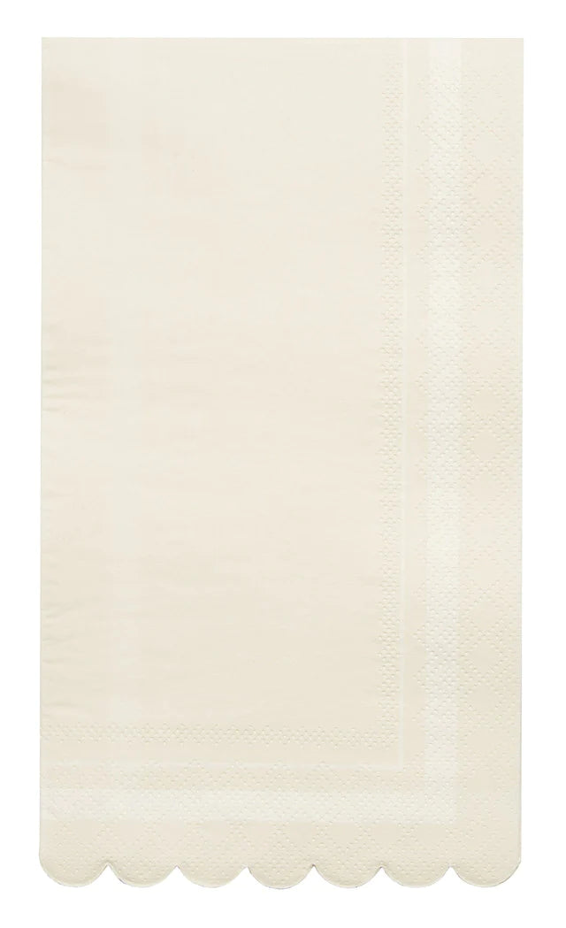 Scalloped Edge Cream Guest Napkins Set/20