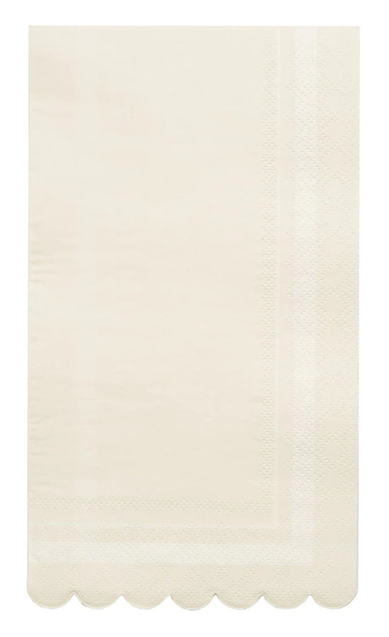 Scalloped Edge Cream Guest Napkins Set/20