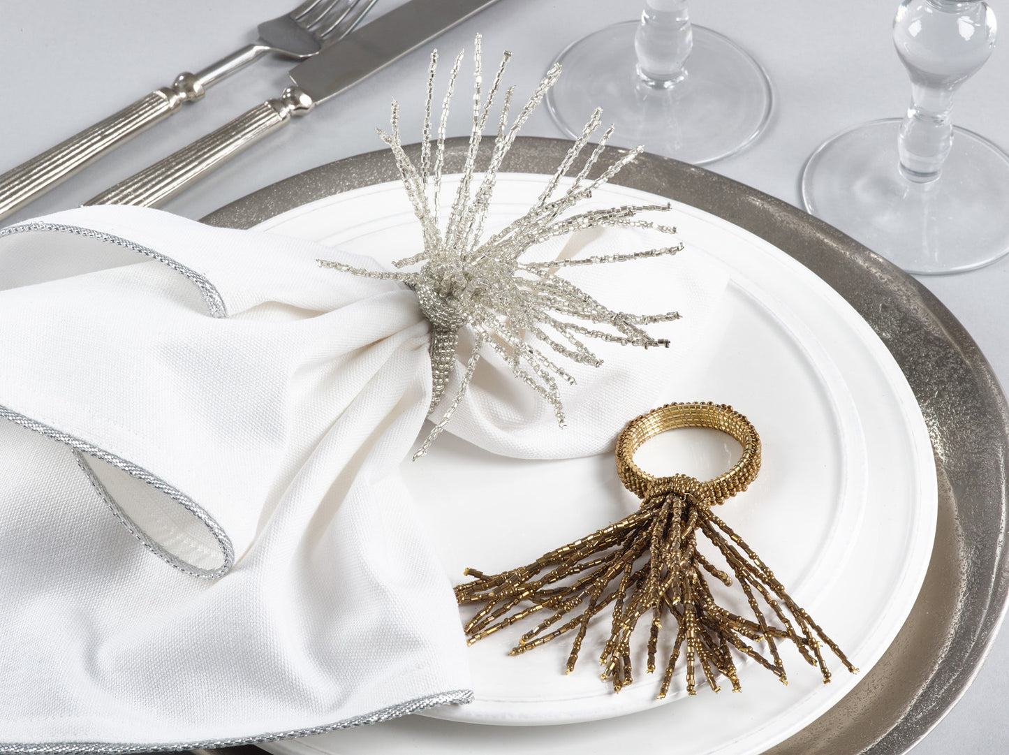 Glass Beaded Napkin Ring Spray
