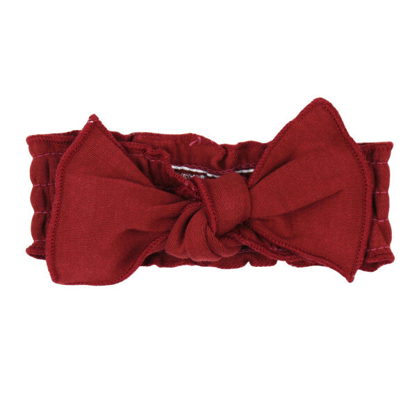 Organic Crimson Smocked Bow