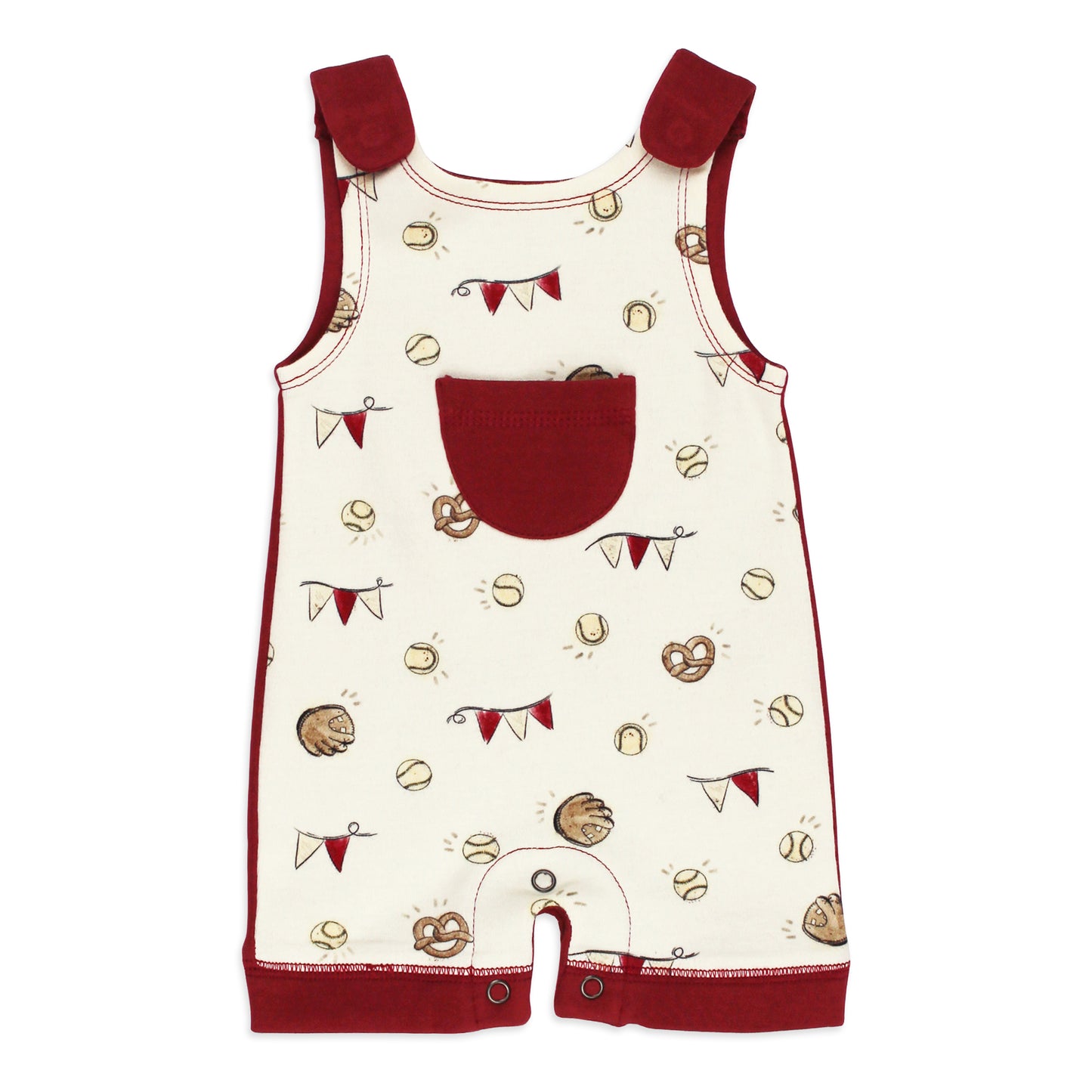 Organic Sleeveless Gameday Romper in Crimson