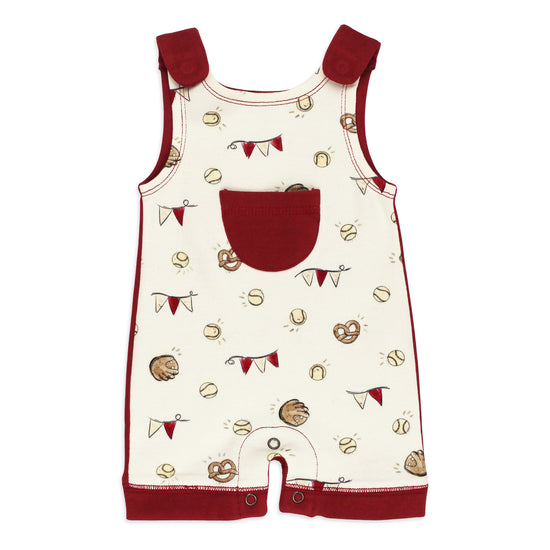 Organic Sleeveless Gameday Romper in Crimson