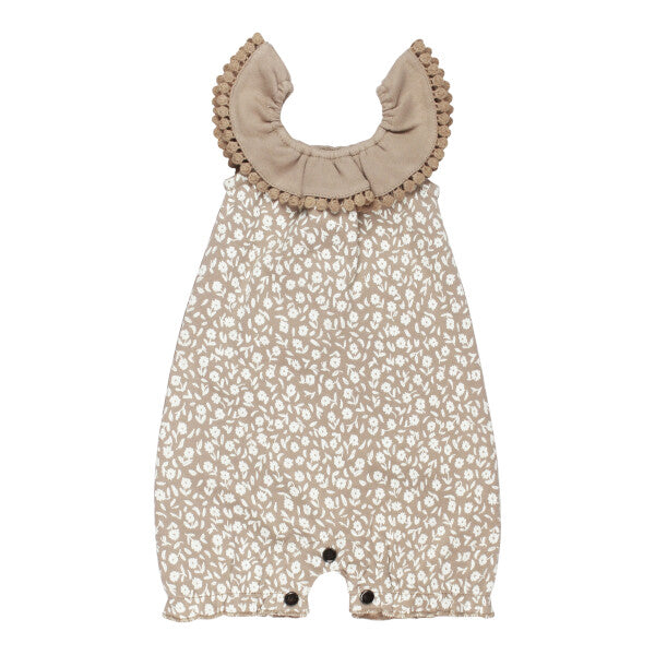 Organic Oatmeal Ditsy Floral Romper
